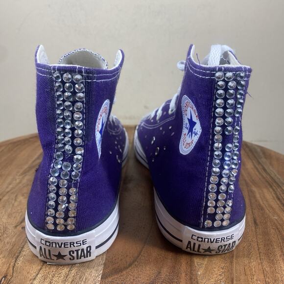Converse Chuck Taylor All Star Womens Purple Glitter Studded Size 8.5 Shoes - Picture 5 of 10